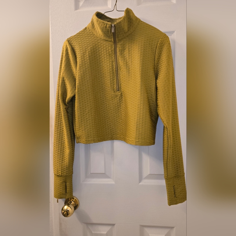 Olive Green Textured Women's Top